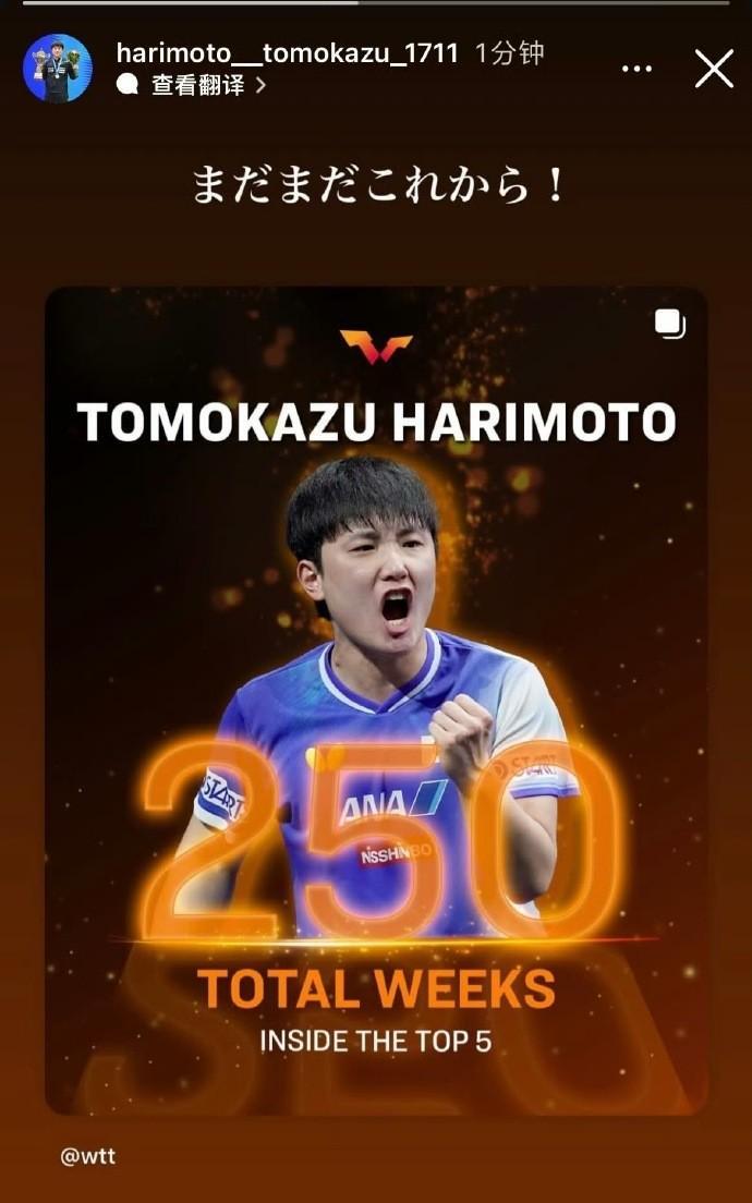 mk体育下载-累计250周排名世界前五，张本智和：现在才刚刚开始呢！